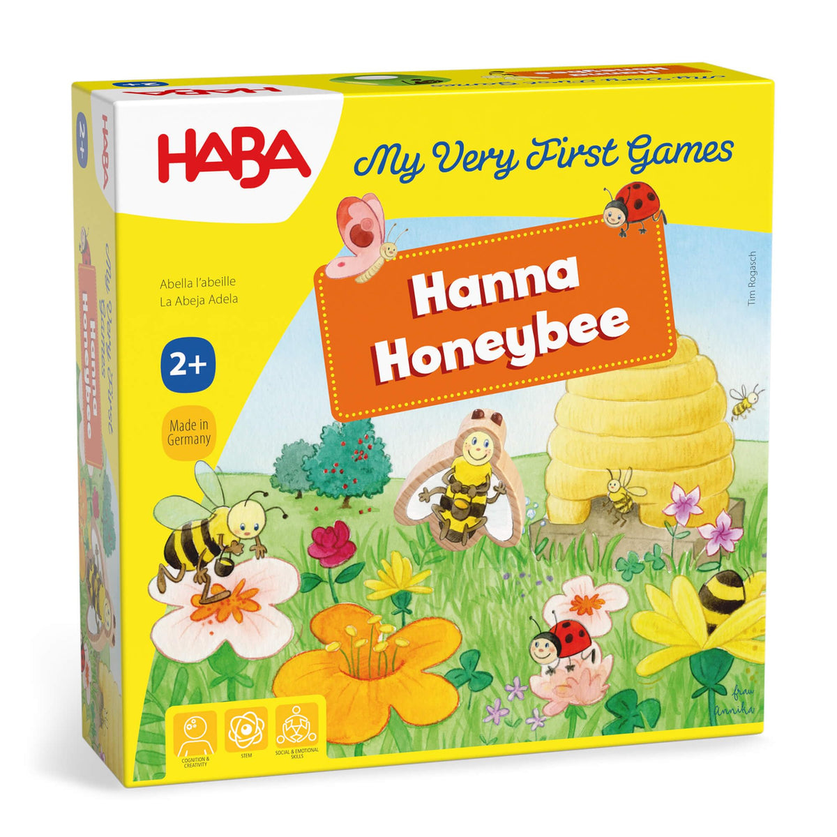 HABA Hanna Honeybee box with tokens promotes cooperative play for toddlers.