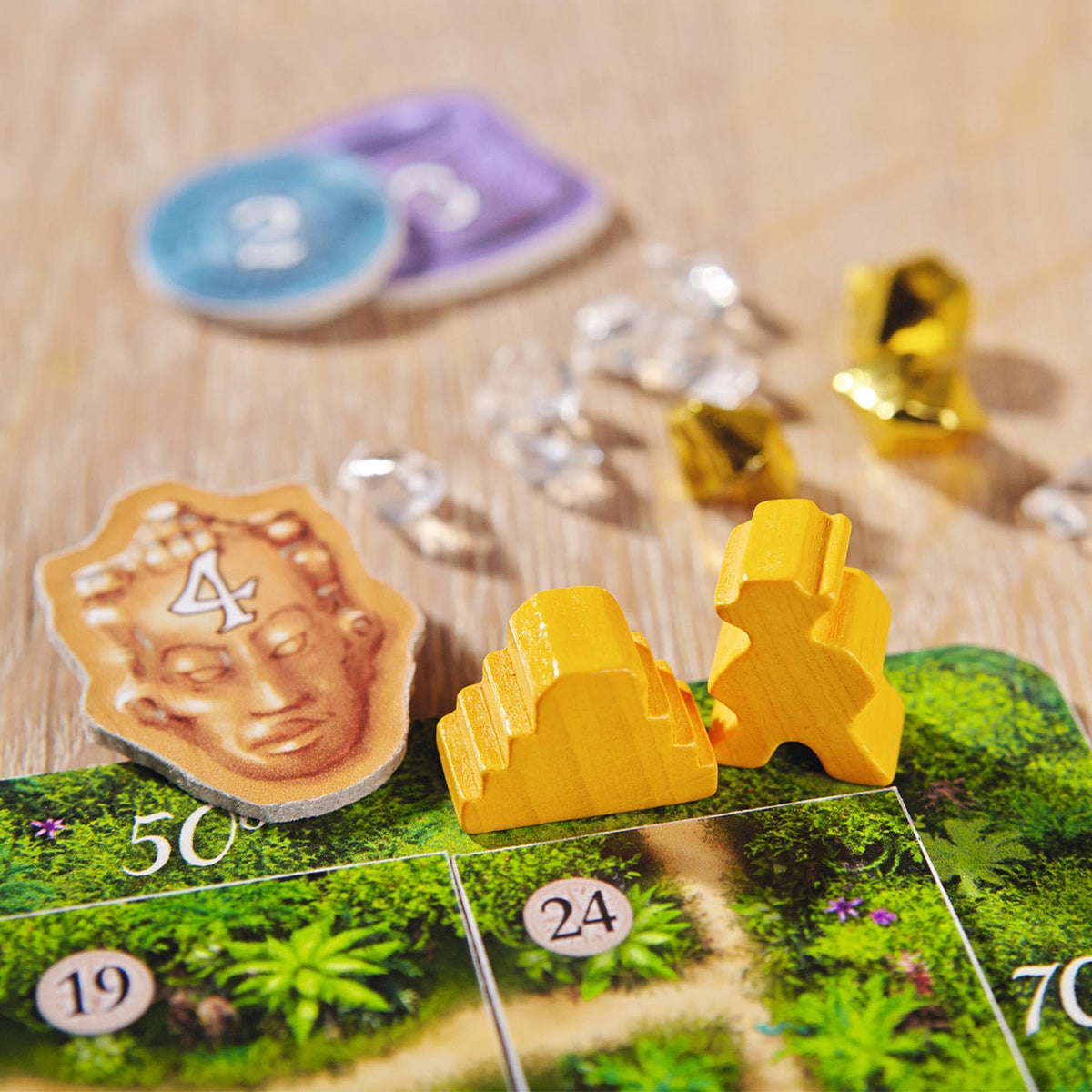 HABA Karuba treasure and temple tiles ready for race.