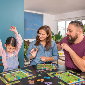 HABA Karuba island map and tiles arranged for play.