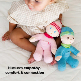 HABA Luisa Snug Up Doll is safe for birth and up.