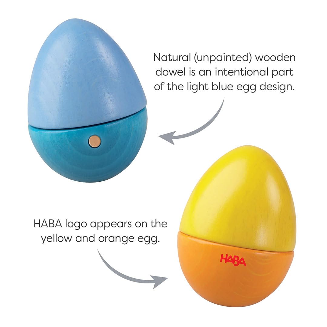 HABA Made in Germany beech wood eggs, durable sensory toys for toddlers