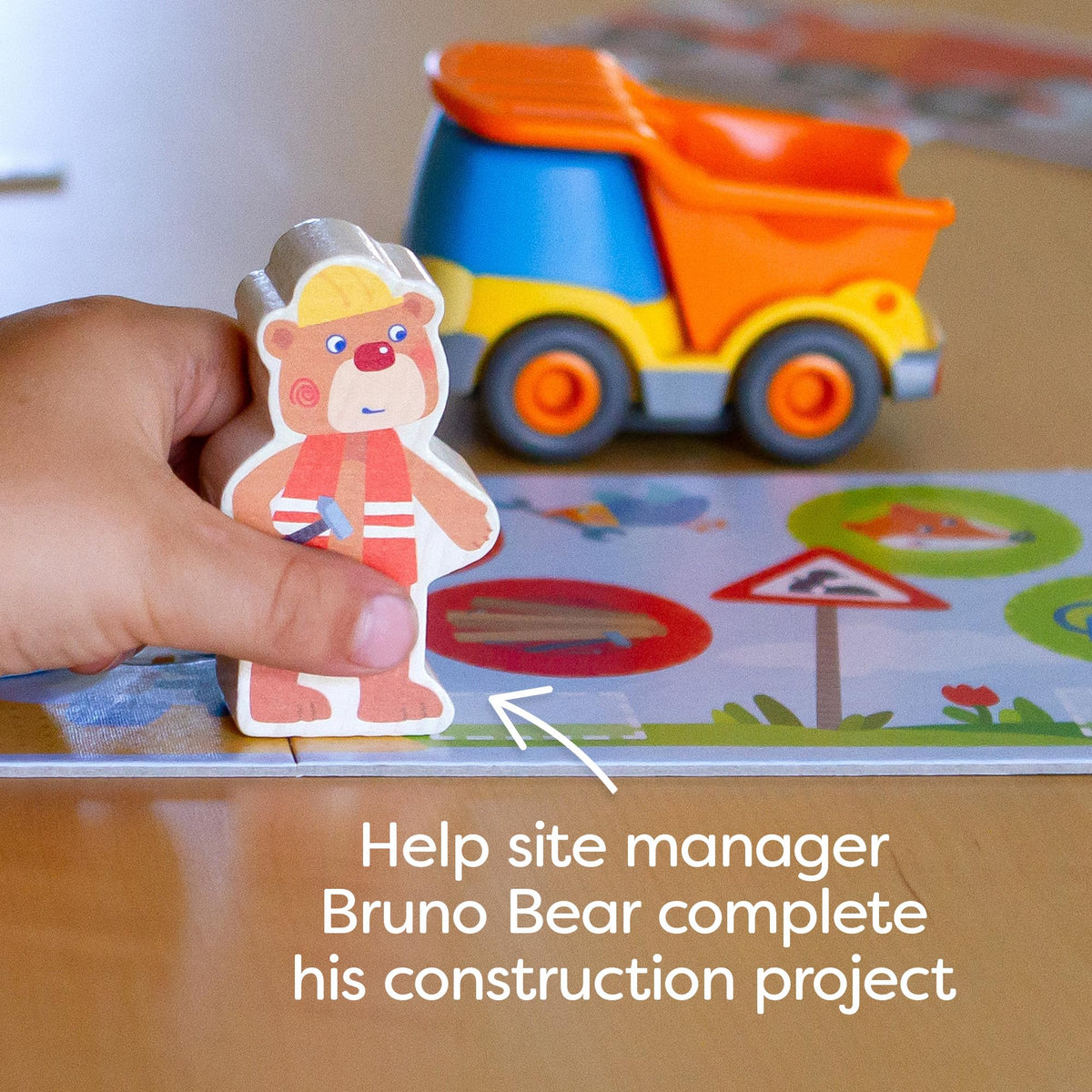 HABA My Very First Games Building Site: construction site scene encourages collaborative problem solving.