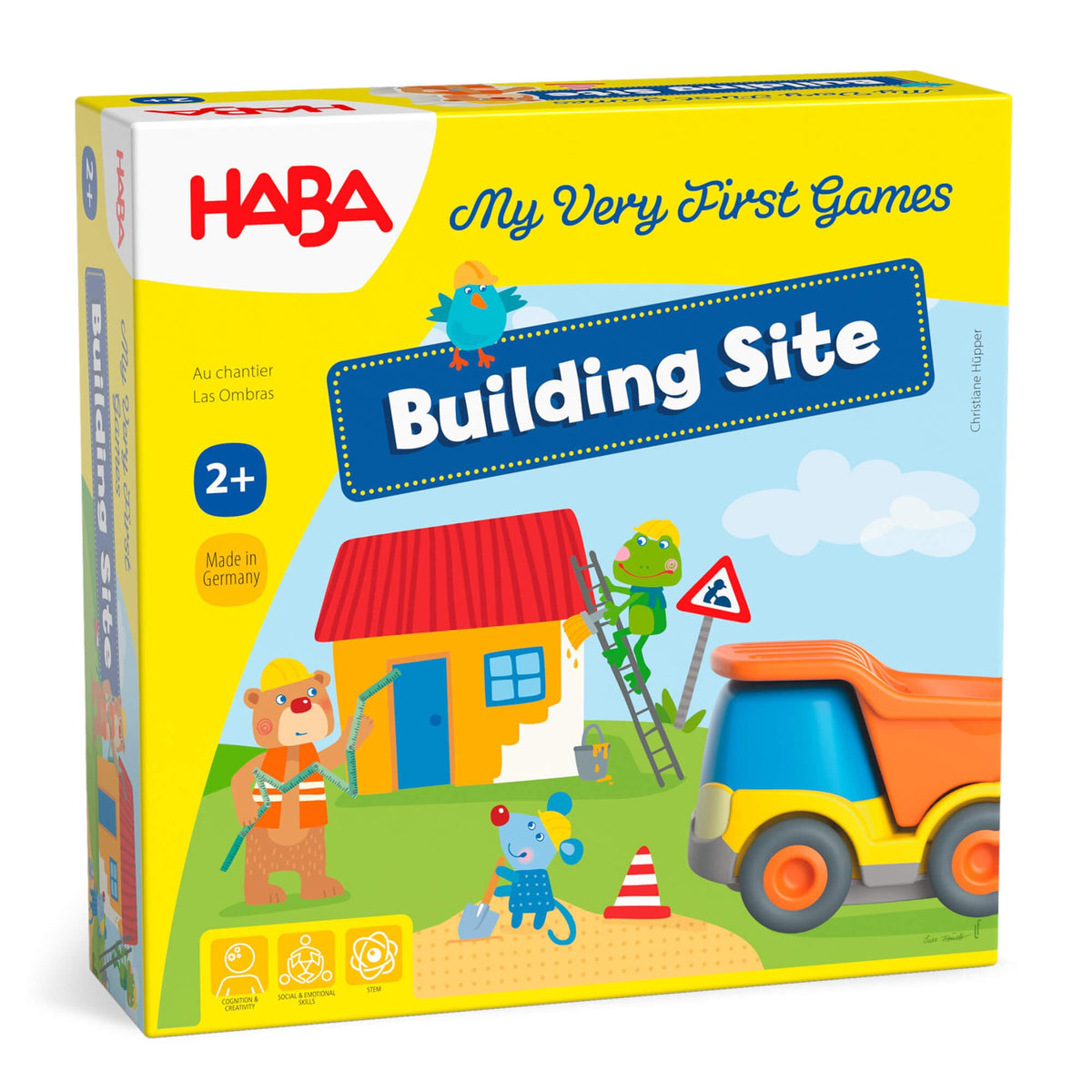 HABA My Very First Games Building Site: house pieces support cooperative construction play for toddlers.