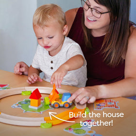 HABA My Very First Games Building Site: truck transports parts to site for hands-on learning.