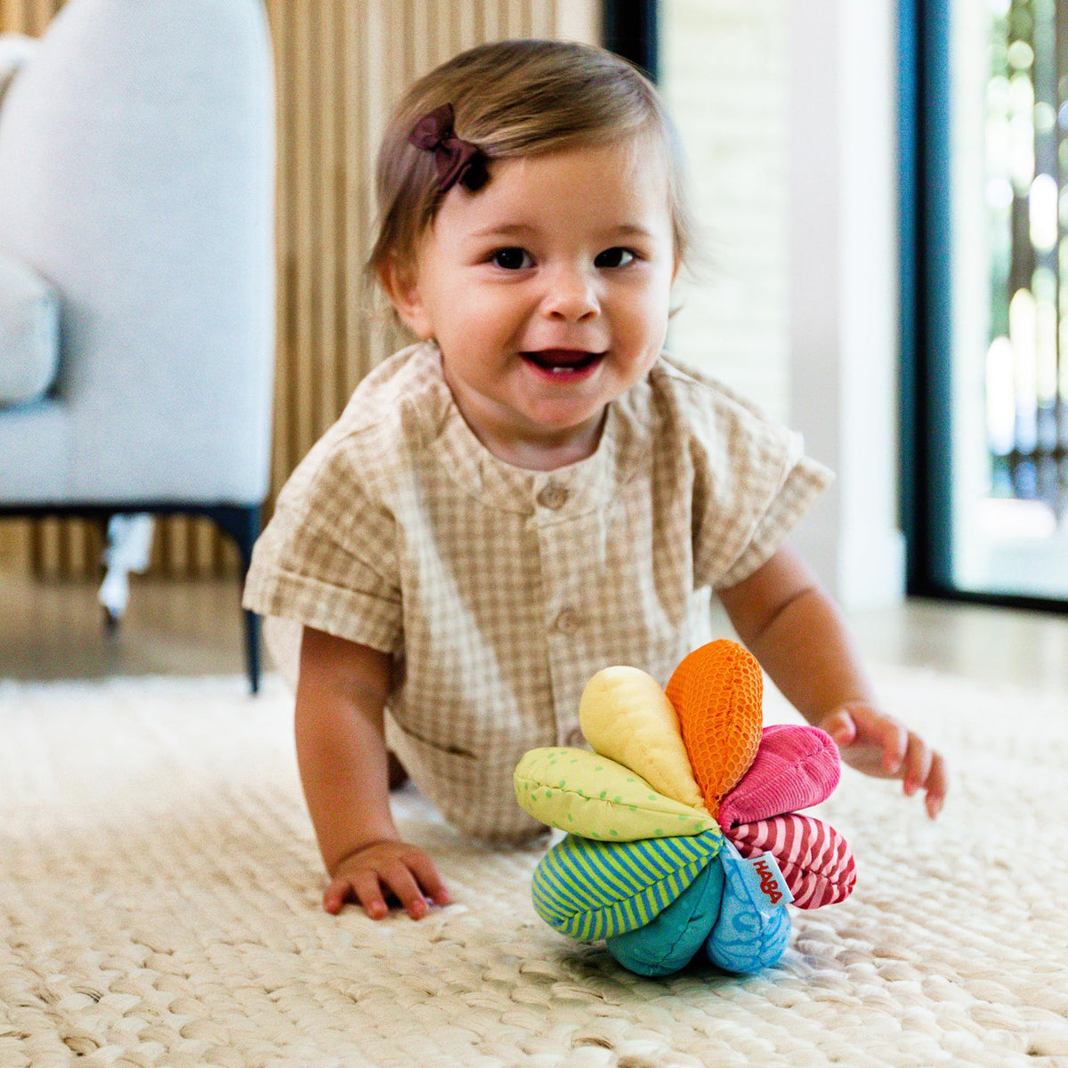 HABA Rainbow Baby Ball makes a thoughtful gift-ready option for new families.