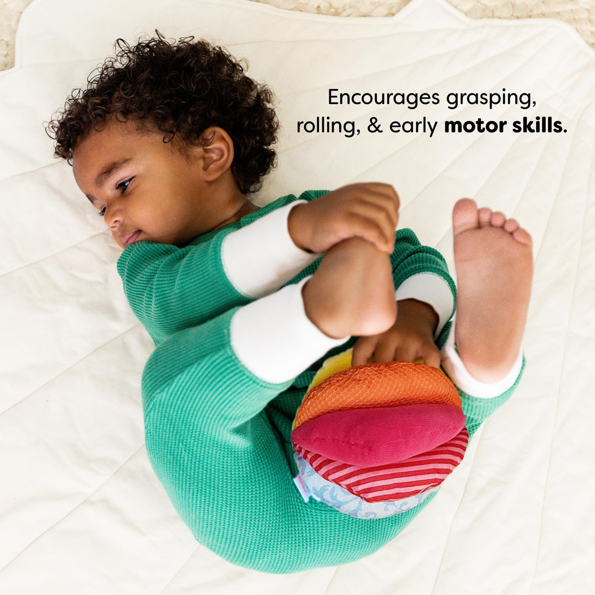 HABA Rainbow Baby Ball ideal for ages 6 to 24 months.