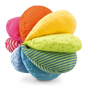 HABA Rainbow Baby Ball with soft texture for tactile exploration and grasp practice.