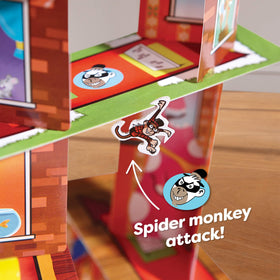 Rhino Hero Super Battle vibrant characters and tower pieces.