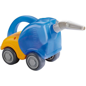 HABA sand play tanker truck designed for sandbox adventures with sturdy wheels.
