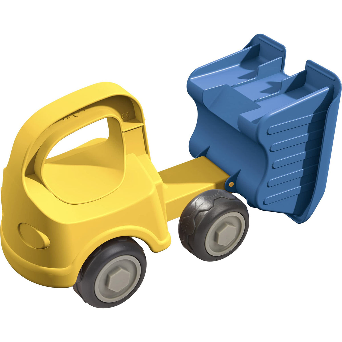 HABA sand toy dump truck for 18 months and up with easy-grip handles.