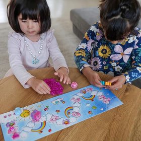 HABA Unicorn Glitterluck pink and blue die adds lively randomness to turns