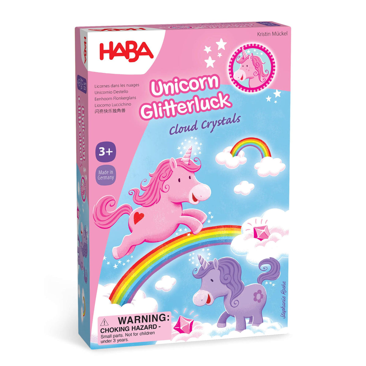 HABA Unicorn Glitterluck race board for a quick family-friendly race