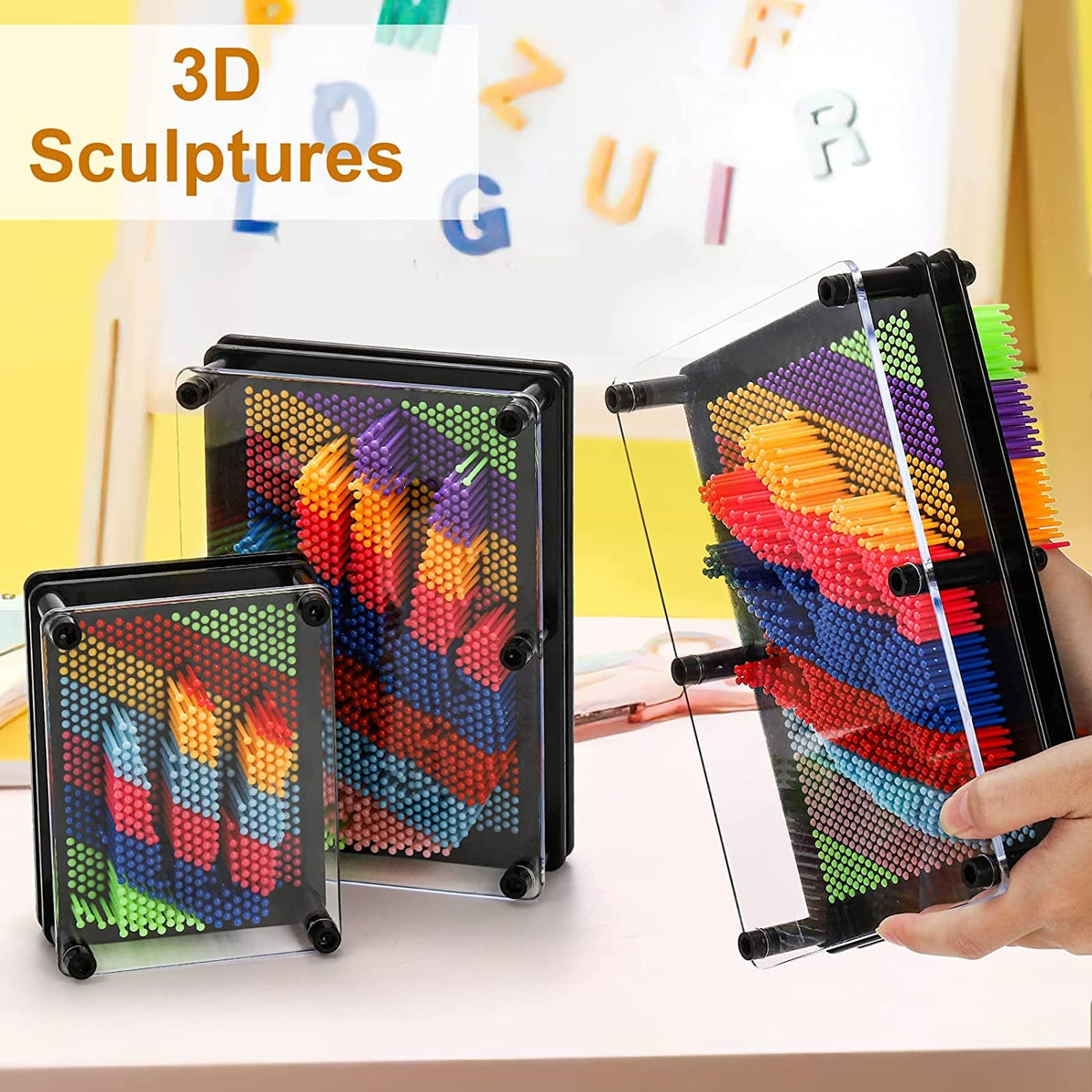 Hacaroa pin art desk decor elevates any room with playful, tactile sculpture options