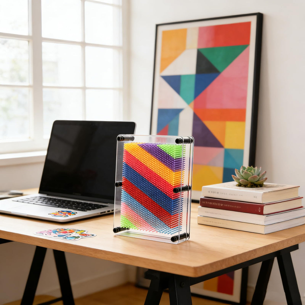 Hacaroa large pin art board adds color to desks and shelves