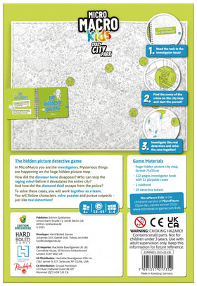 Hachette Boardgames MicroMacro Kids colorable map for extended play.