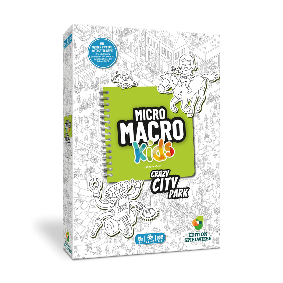 Hachette Boardgames MicroMacro Kids Crazy City Park map invites family clue hunting.