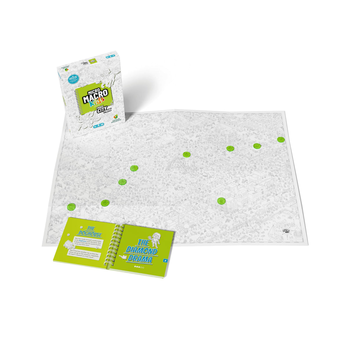 Hachette Boardgames MicroMacro Kids investigator notebook helps organize clues.