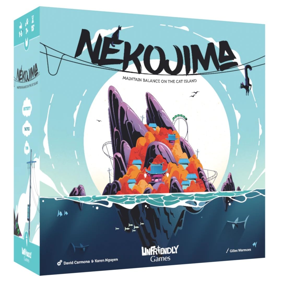 Hachette Boardgames Nekojima island stack: a tactile balance challenge for family play