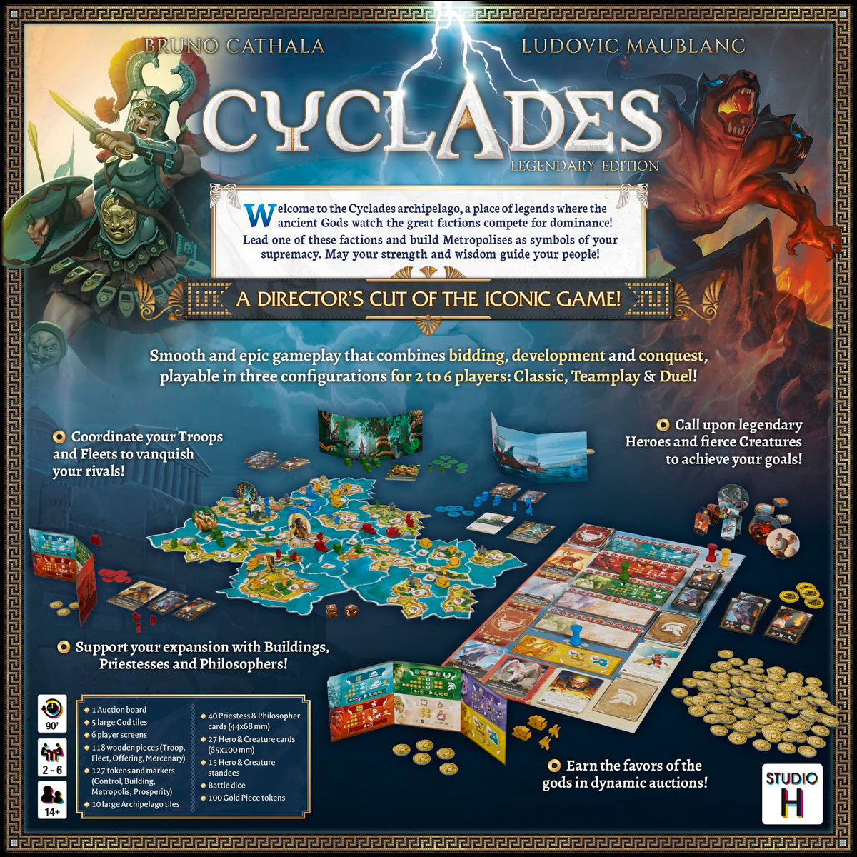 Hachette Cyclades premium components visible on the game setup