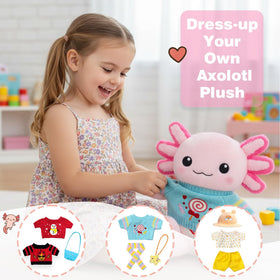 HACHIMI Axolotl Plush hat and scarf set adds stylish dress-up fun.