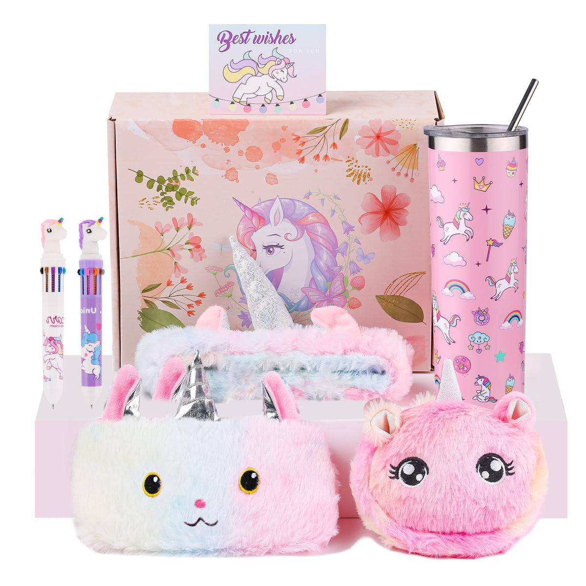 Haclury unicorn gifts water bottle keeps drinks at temperature for school or travel