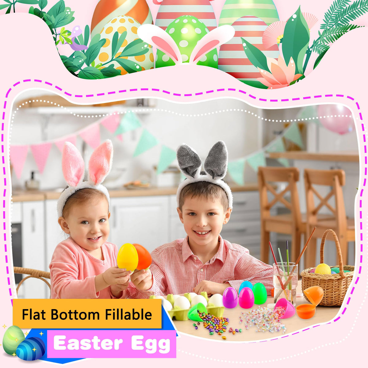 Haconba flat-bottom eggs stand upright for neat table displays.