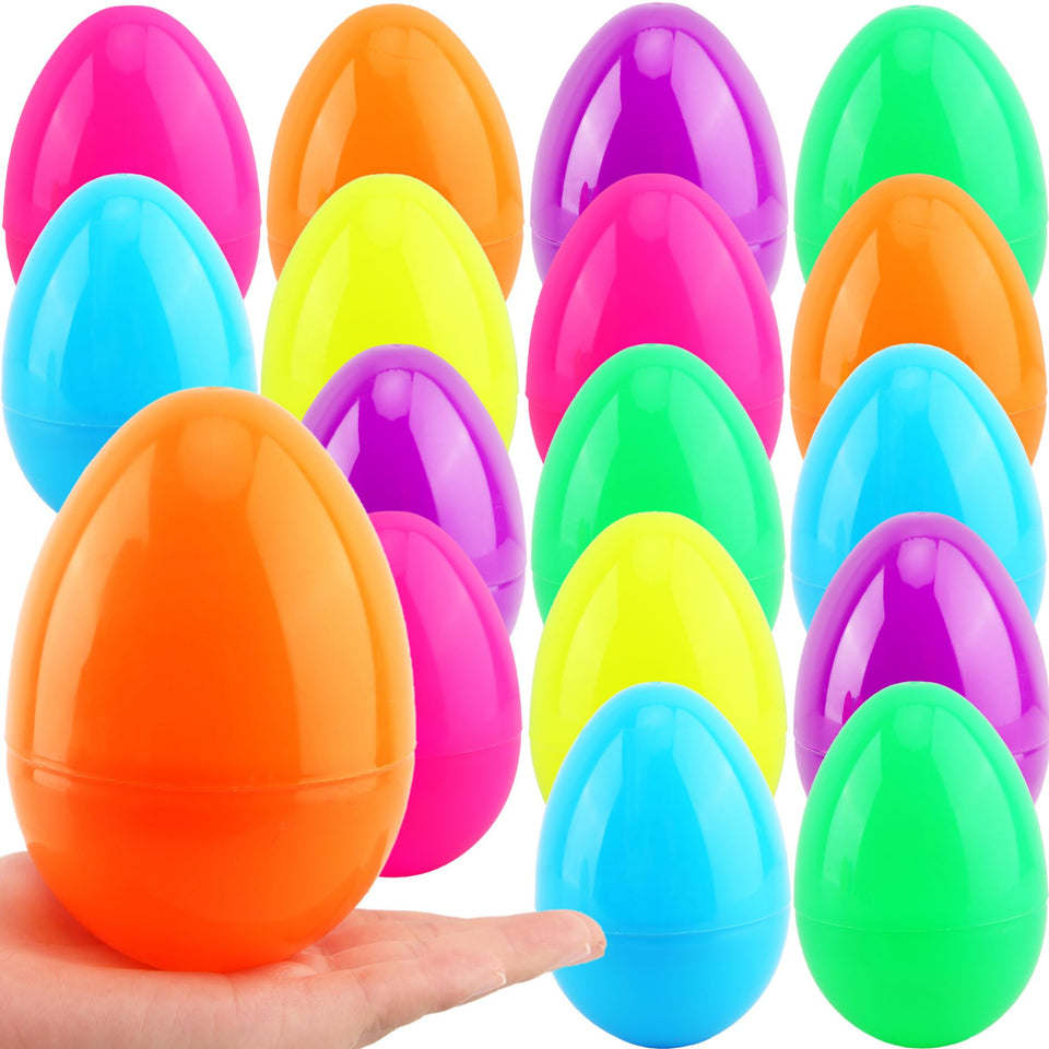 Haconba jumbo green Easter egg: durable plastic for reusable decoration and easy fill