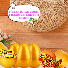 Haconba jumbo golden Easter egg ideal for classroom rewards and prizes.