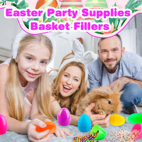 Haconba large flat-bottom Easter egg in yellow, stable display and easy filling.