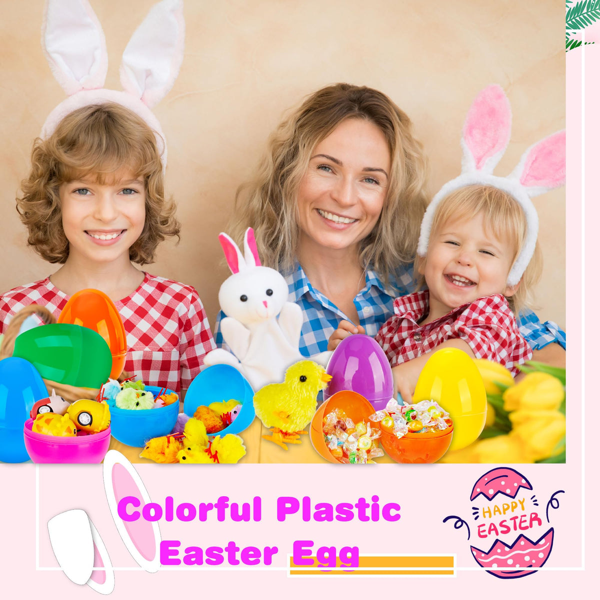 Haconba 3-15inch Easter eggs in bright colors ideal for party decorations.