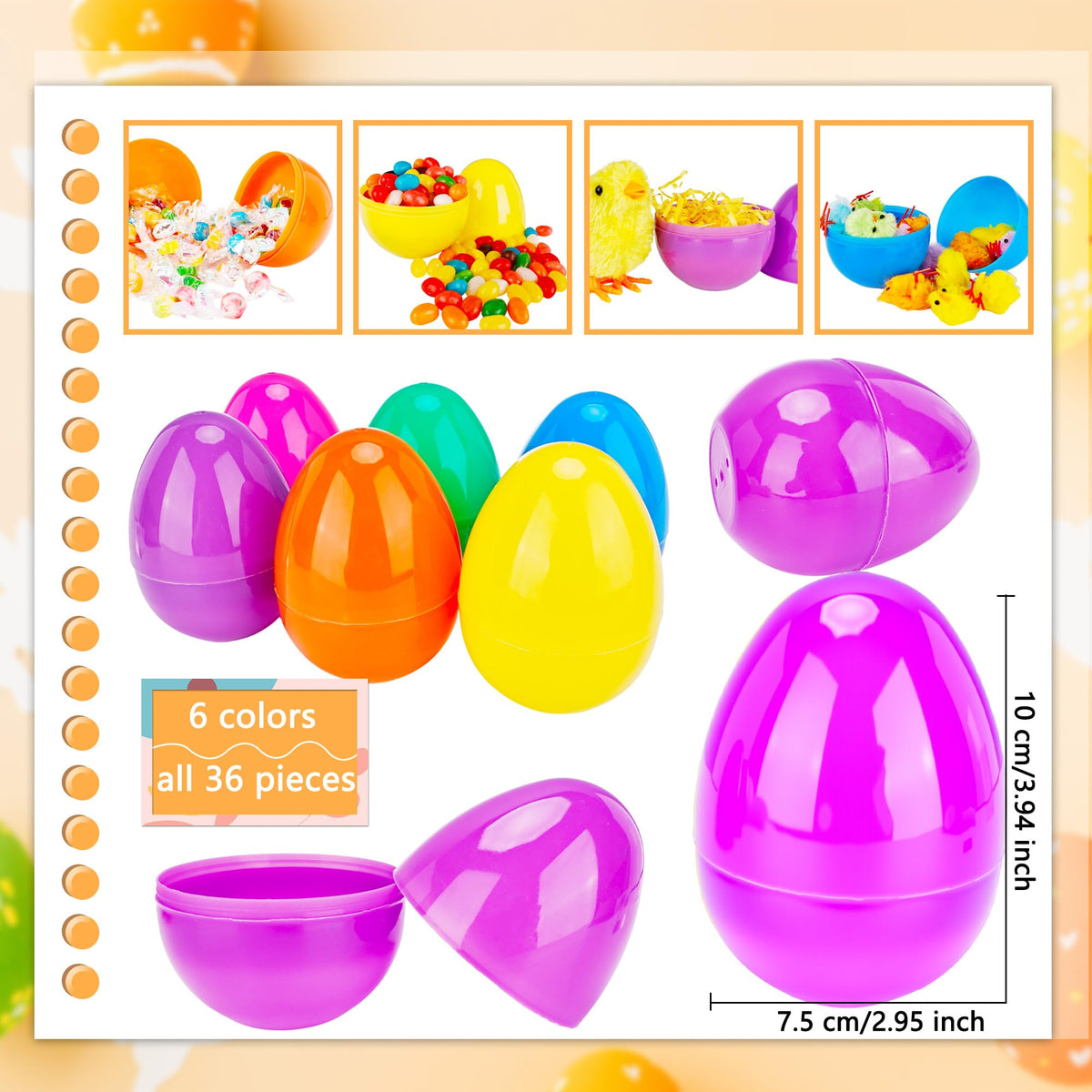 Haconba 4-inch Easter eggs with reinforced hinges for secure surprises.