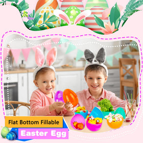 Haconba refillable plastic eggs with ample space for candies and small toys.