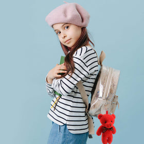 Haconba teddy bear bowtie adds cute contrast for gifting.