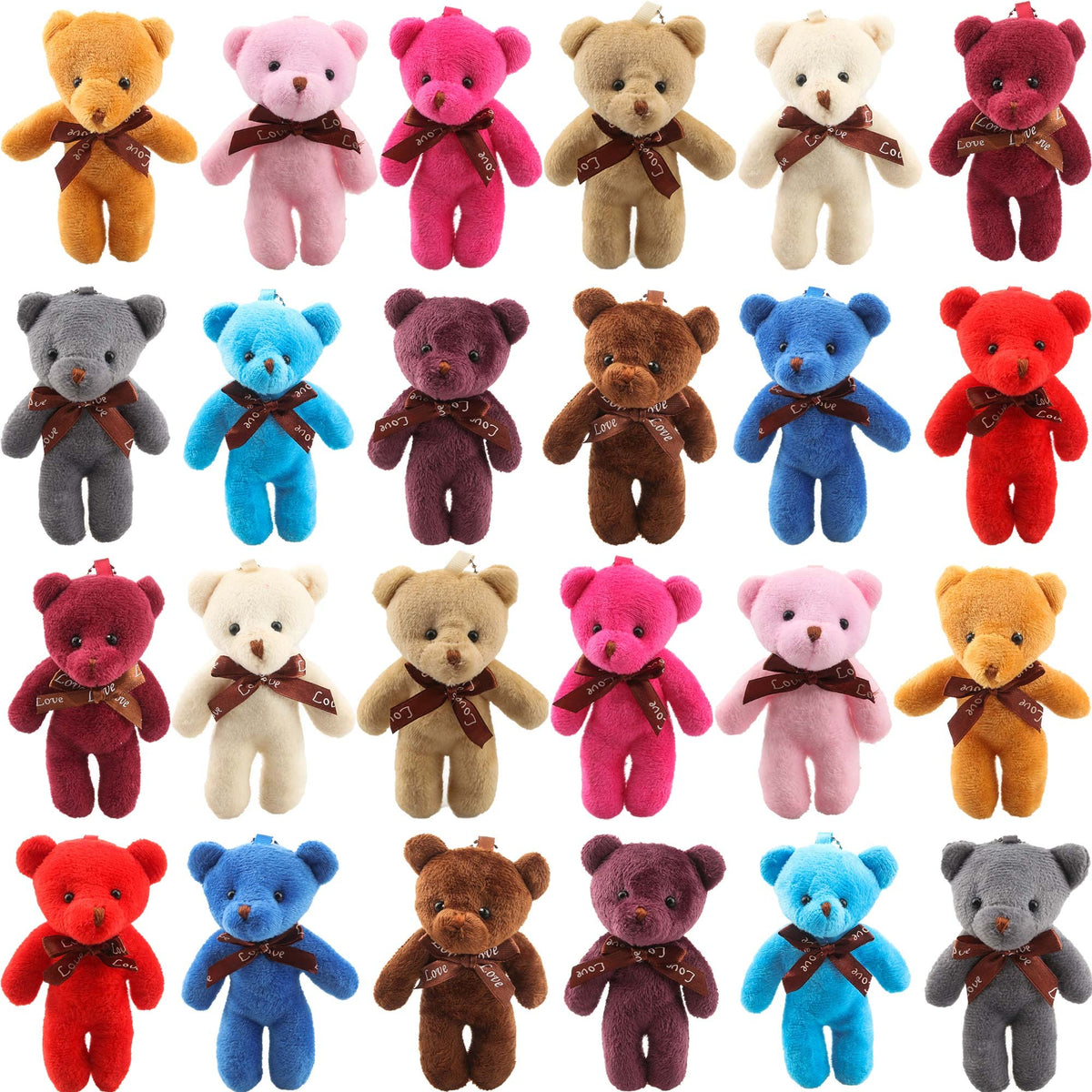Haconba mini teddy bear pendant, compact size ideal for keychain crafts.