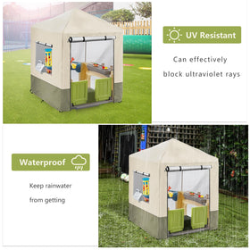 Hadisi outdoor playhouse cover back view with breathable sides and clean lines.