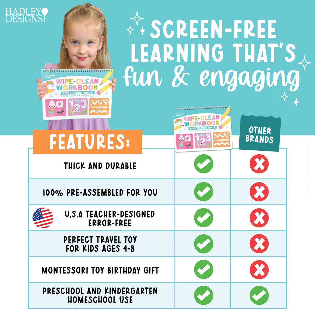 Hadley Designs at-home writing practice to build early literacy skills.