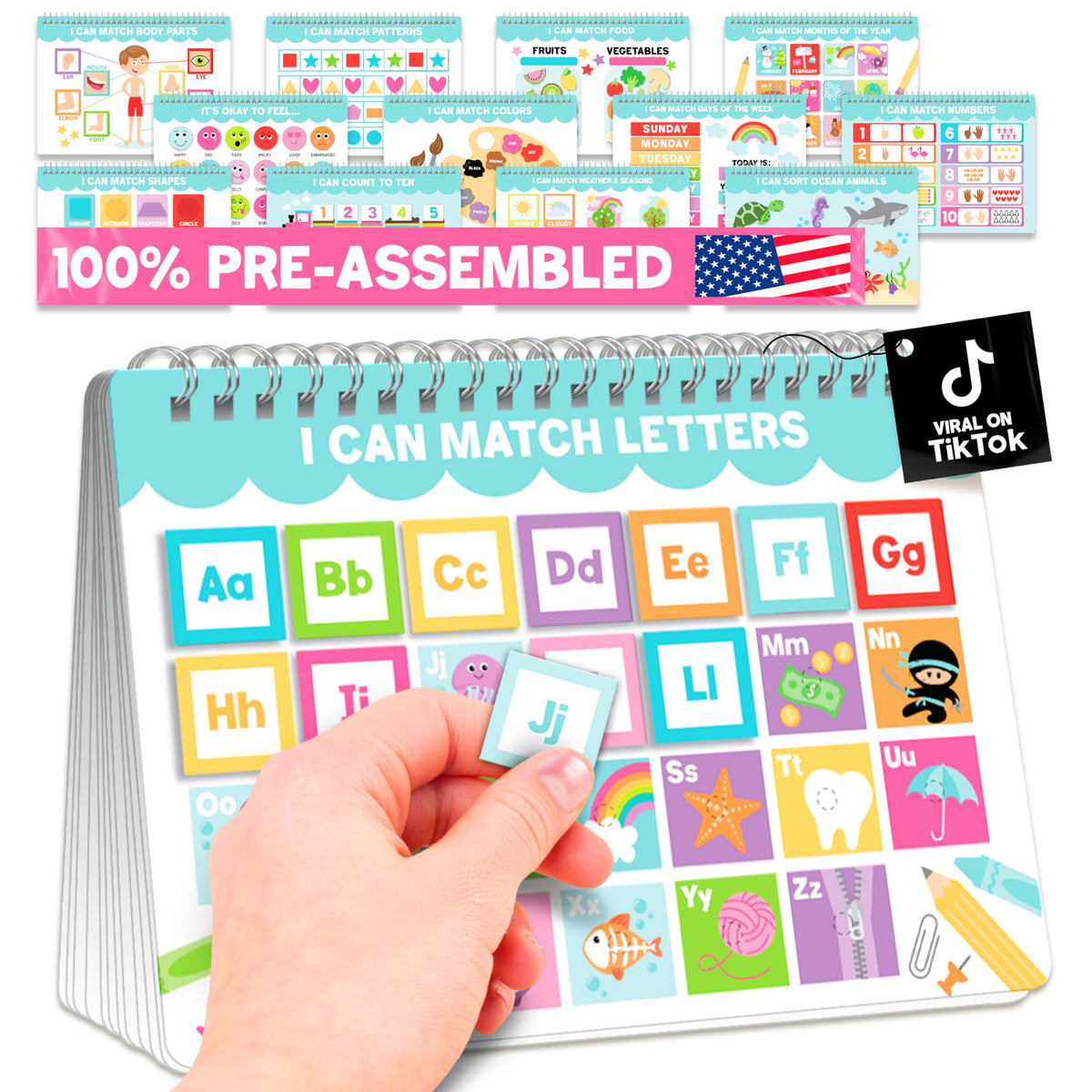 Hadley Designs My First Busy Book cover shows durable laminated pages for on-the-go learning.