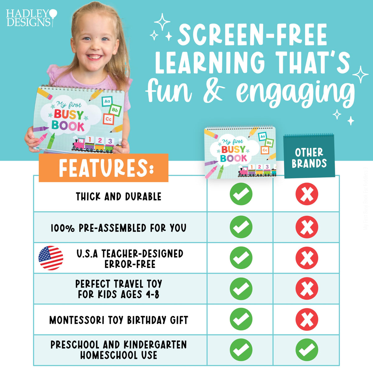 Hadley Designs sensory textures illustrate tactile learning and focus during play.