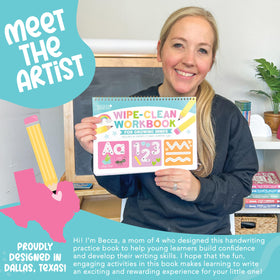 Hadley Designs travel-size preschool activity book for screen-free learning on the go.
