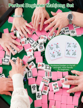 Close-up of pink tiles showcasing durable, vivid symbols for quick recognition.