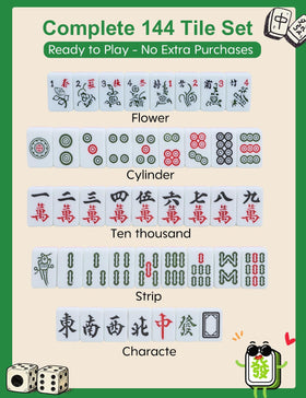 HAEZU premium mini mahjong tiles with clear markings for easy visibility.