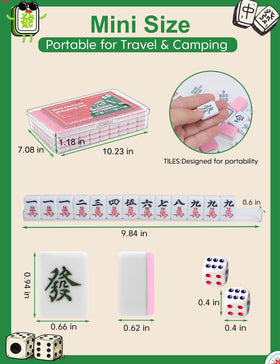 HAEZU travel Mahjong set in its compact case, ideal for camping and trips.