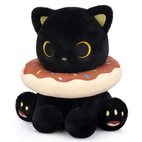Hagusahuo Black Cat Plush 8-inch for cozy bedtime cuddles.