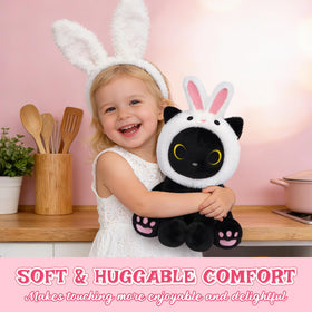 Hagusahuo bunny hood removal close-up showing two-in-one design