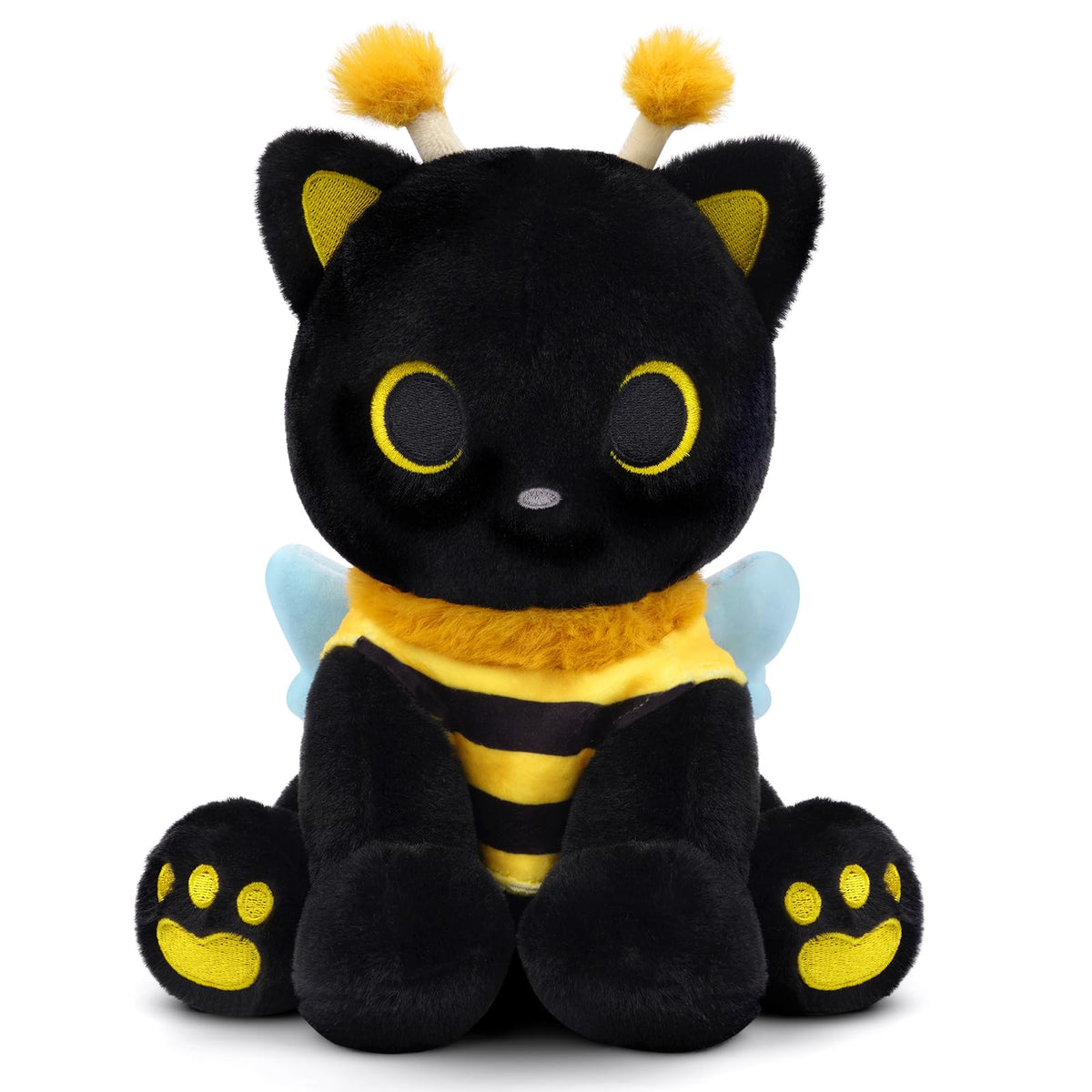 Hagusahuo Cat Bee Plush in black with honeybee costume, ideal cuddle buddy for kids