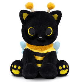Hagusahuo Cat Bee Plush in black with honeybee costume, ideal cuddle buddy for kids