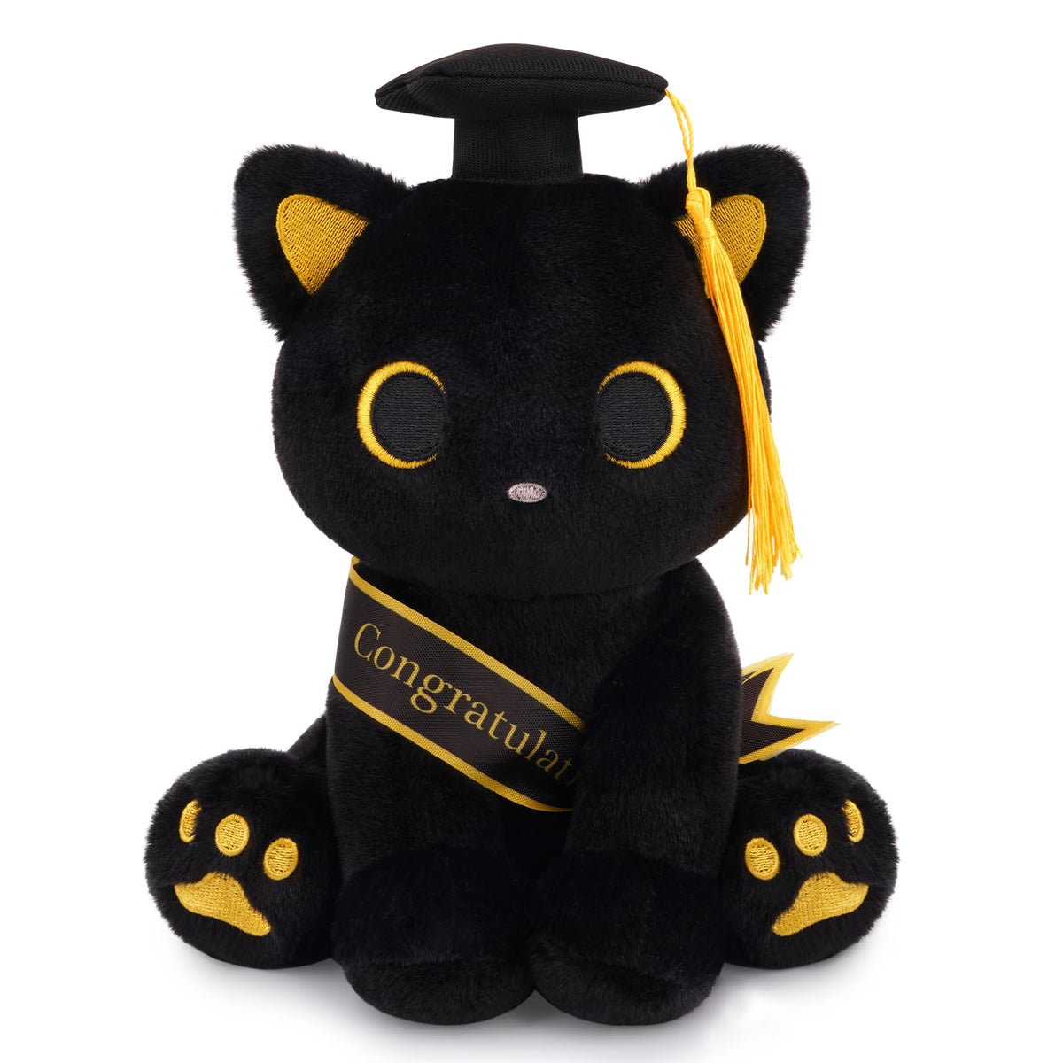 Hagusahuo Class of 2026 cat plush in cap and gown, ideal graduation keepsake