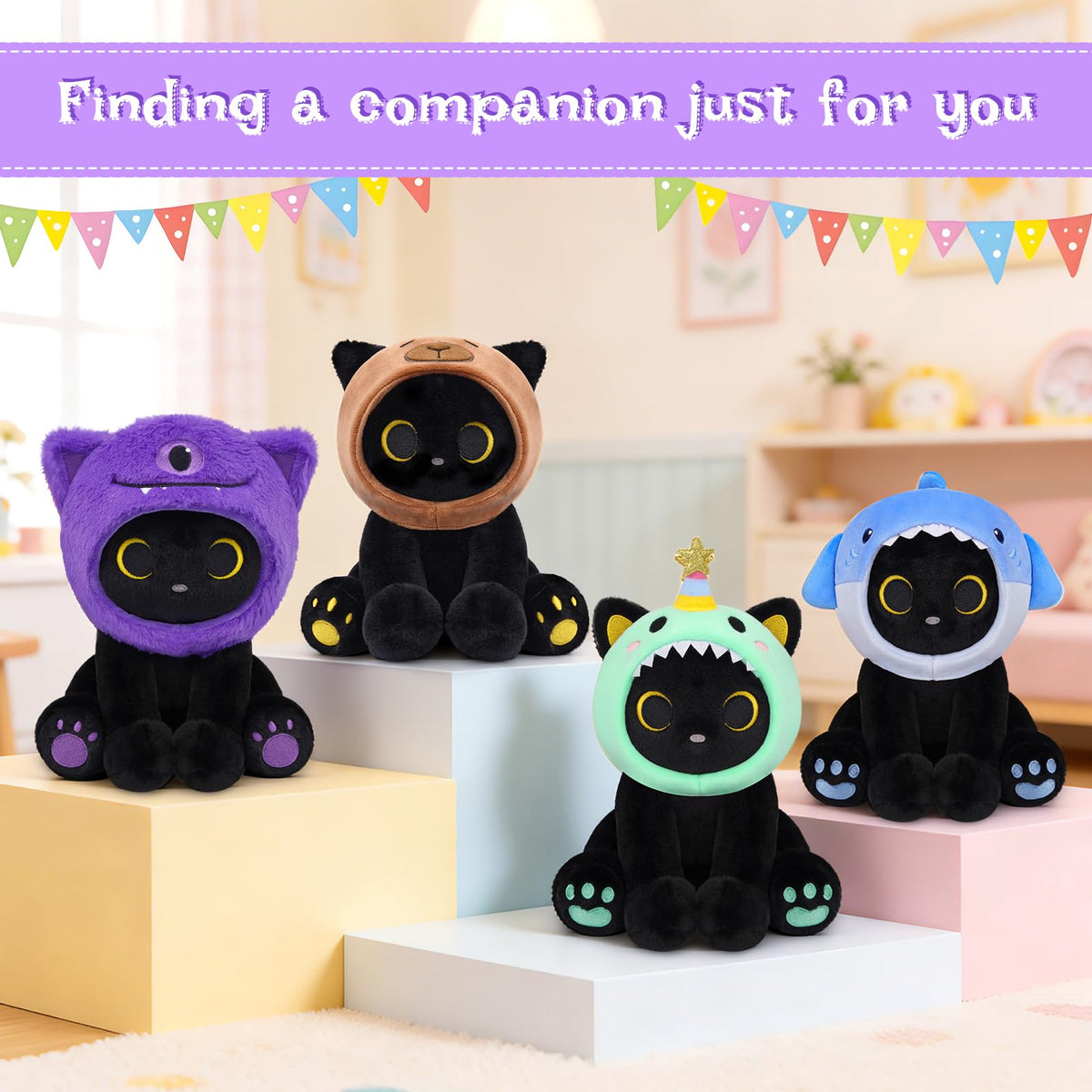 Hagusahuo Compact 8inch display plush fits shelves and desks.