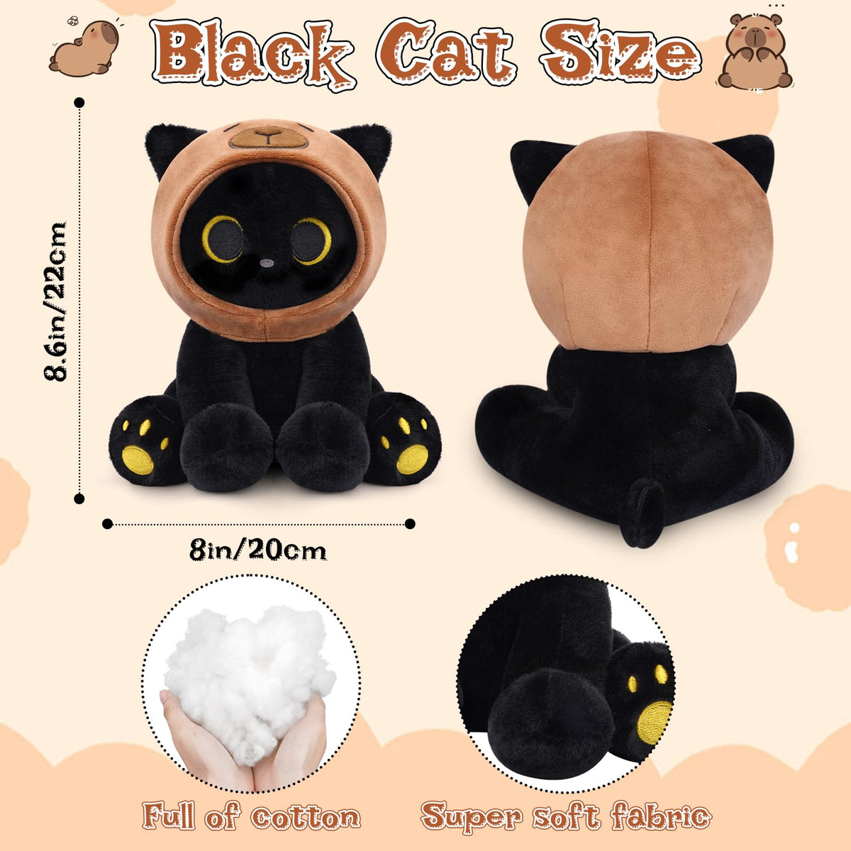 Hagusahuo kawaii cat plush toy ideal for kids gifts and collection