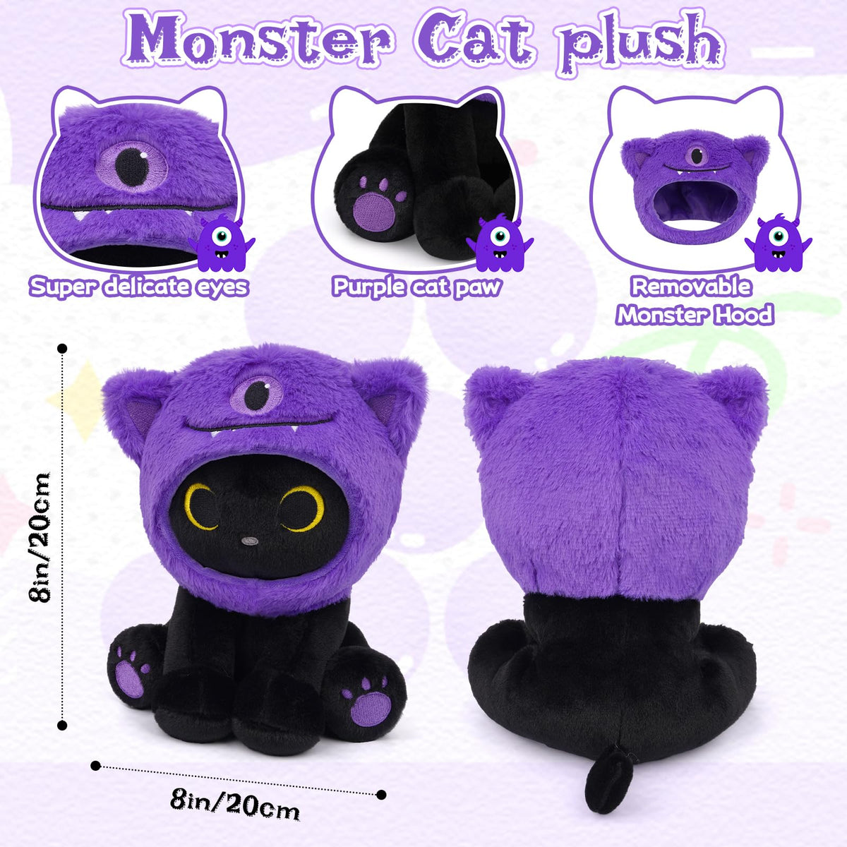 Hagusahuo Purple Monster Hood detachable offers versatile looks.